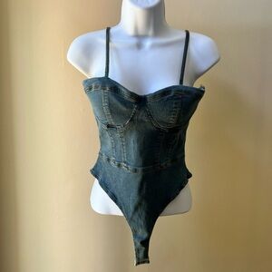 Denim Bodysuit tong bottom